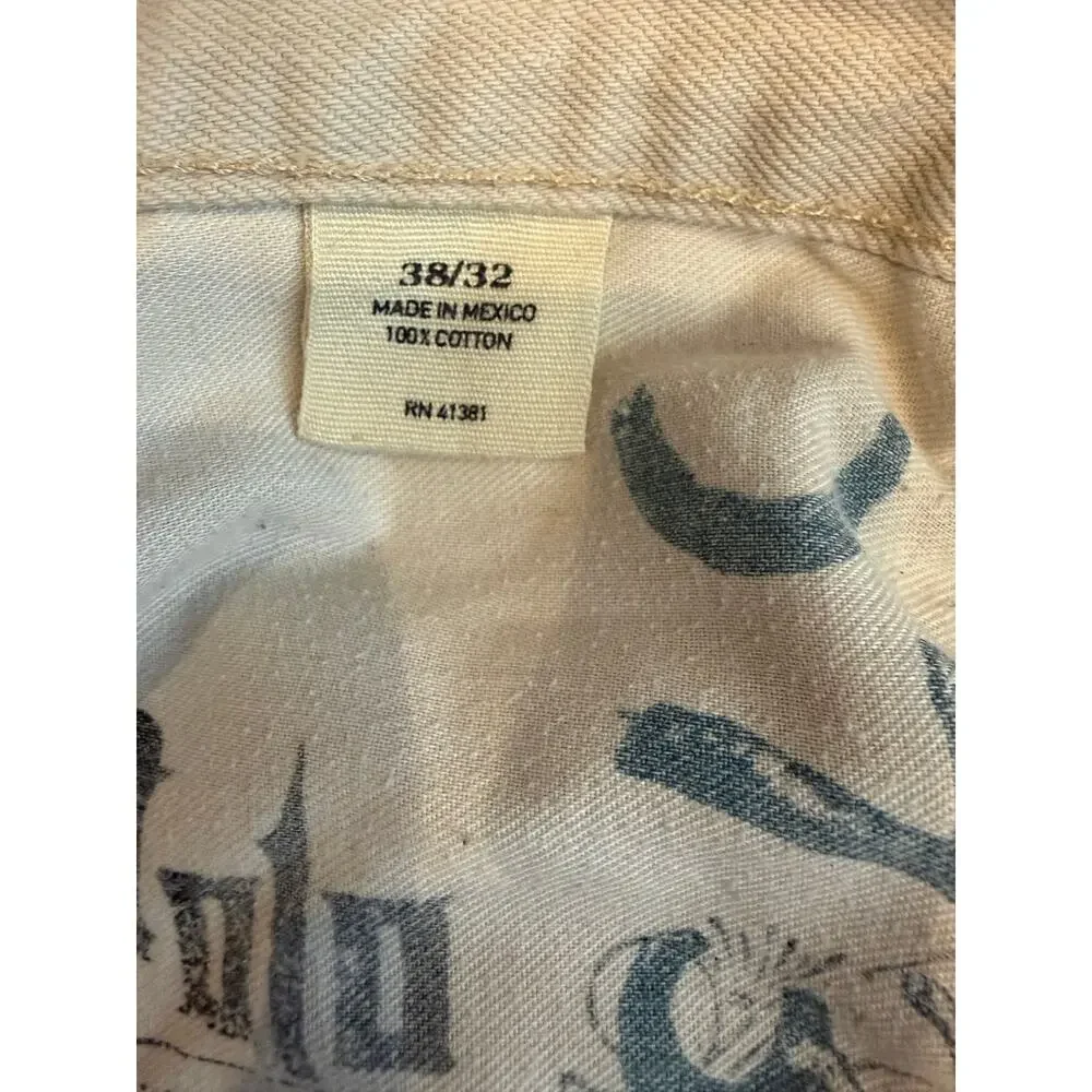 Polo Ralph Lauren Men’s Bone Denim Jeans 38x32 Made in Mexico Classic Fit